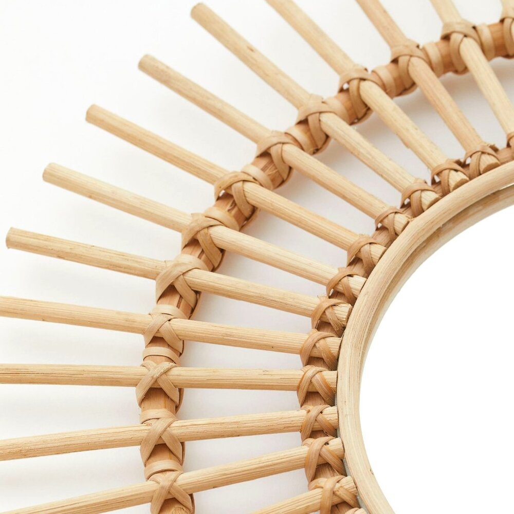 🆕 ☀️ Mirror with Rattan Frame - Picture 2 of 5